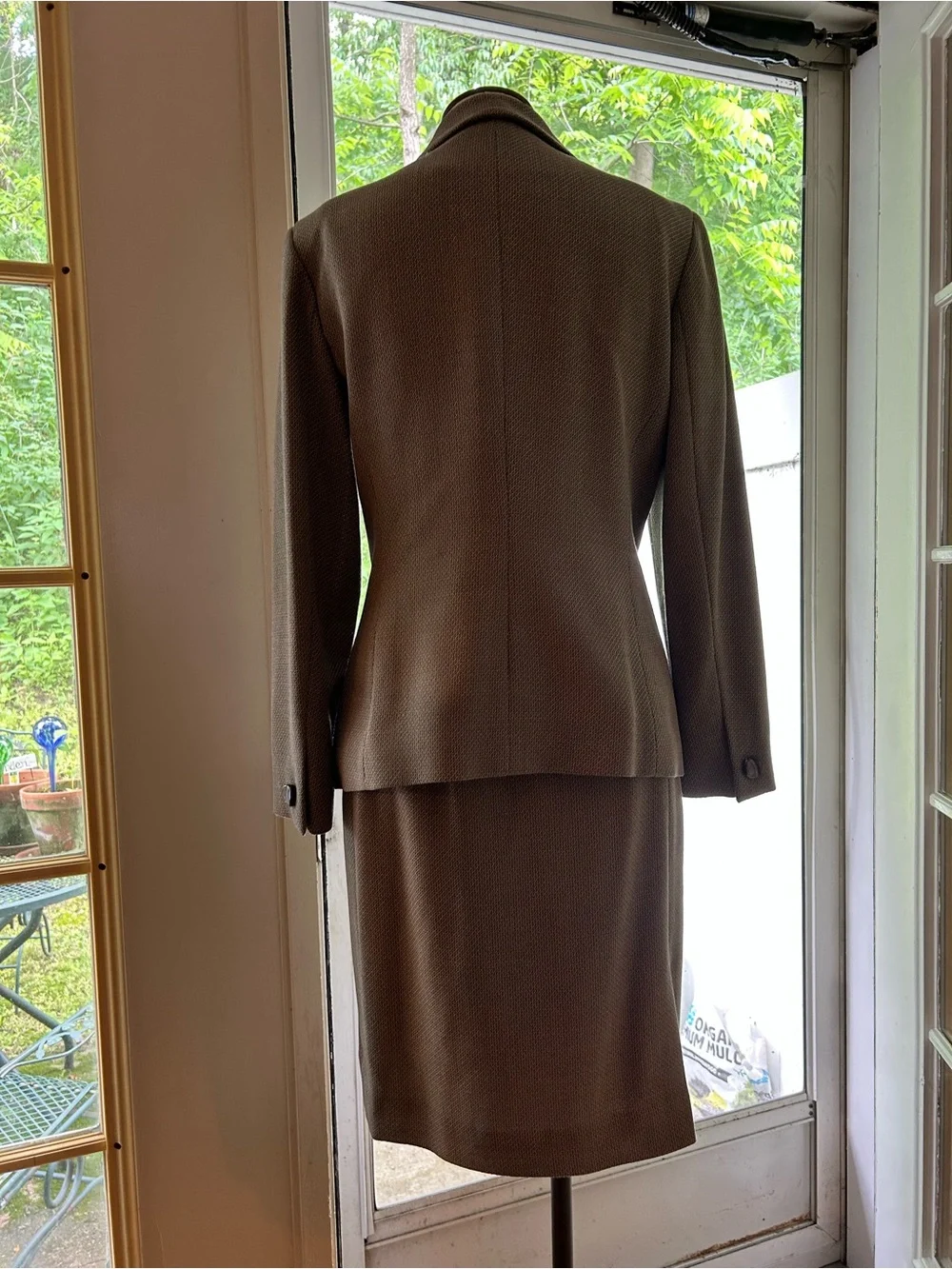 Vintage Dana  Buchman petite Persian garden green Blazer 8p and Skirt 10p